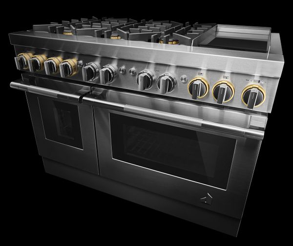 The JennAir JDRP548HL range close-up